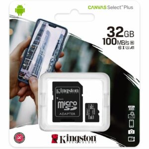 Memoria Micro SD KINGSTON 32GB CANVAS SELECTPLUS C/ADAPT